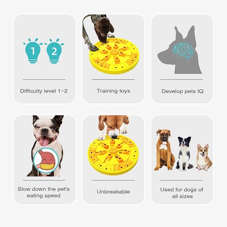 Dog Puzzle Toy Brain Stimulating IQ Training Disc Slow Feeder