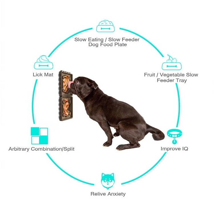 Dog Slow Feeding Lick Mat Peanut Butter Licking Plate for Doggy Puppy Indoor Application