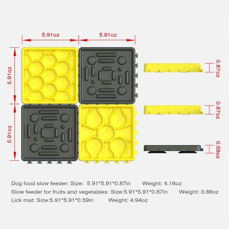Dog Slow Feeding Lick Mat Peanut Butter Licking Plate for Doggy Puppy Indoor Application