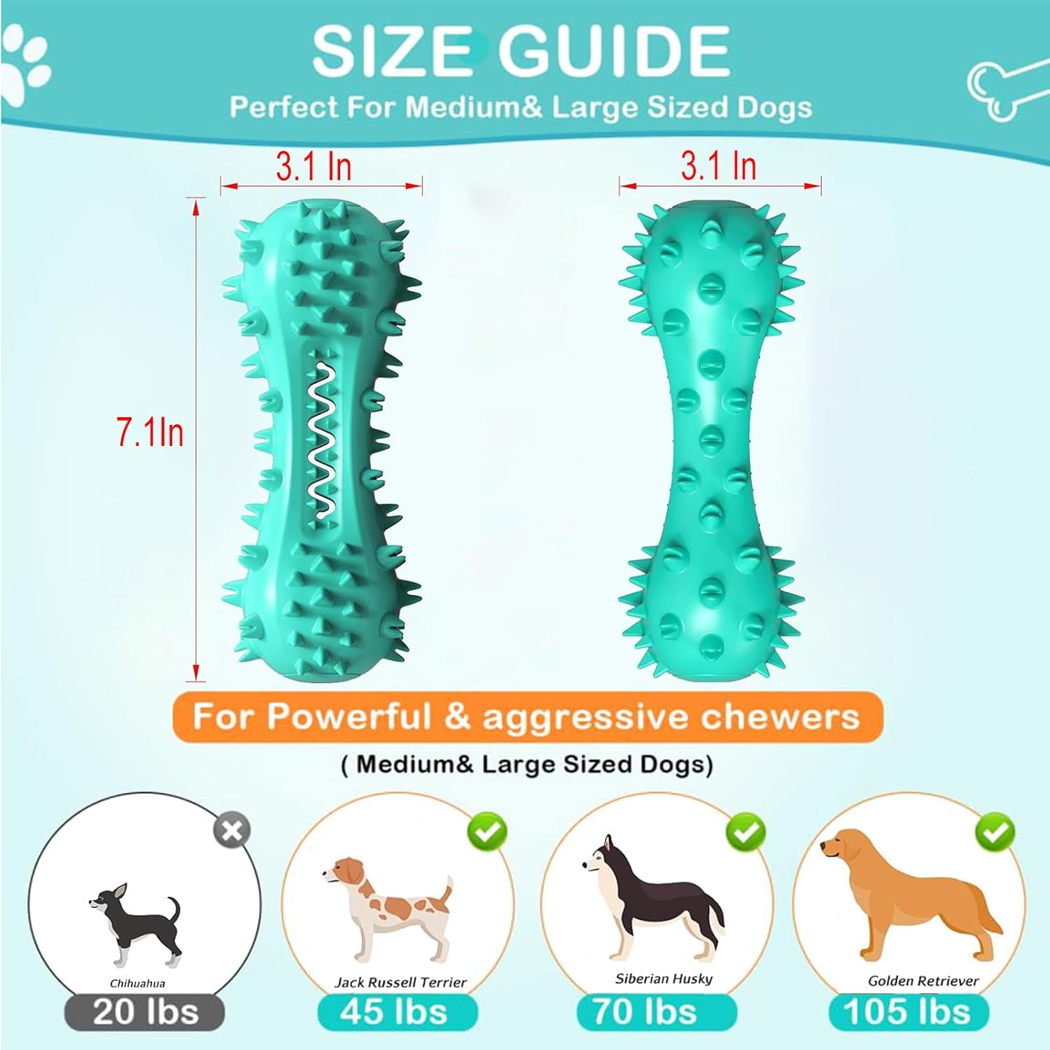 Dog Teeth Cleaning Toy Toothbrush Stick Bone Squeaky Toys for Training Aggressive Chewers