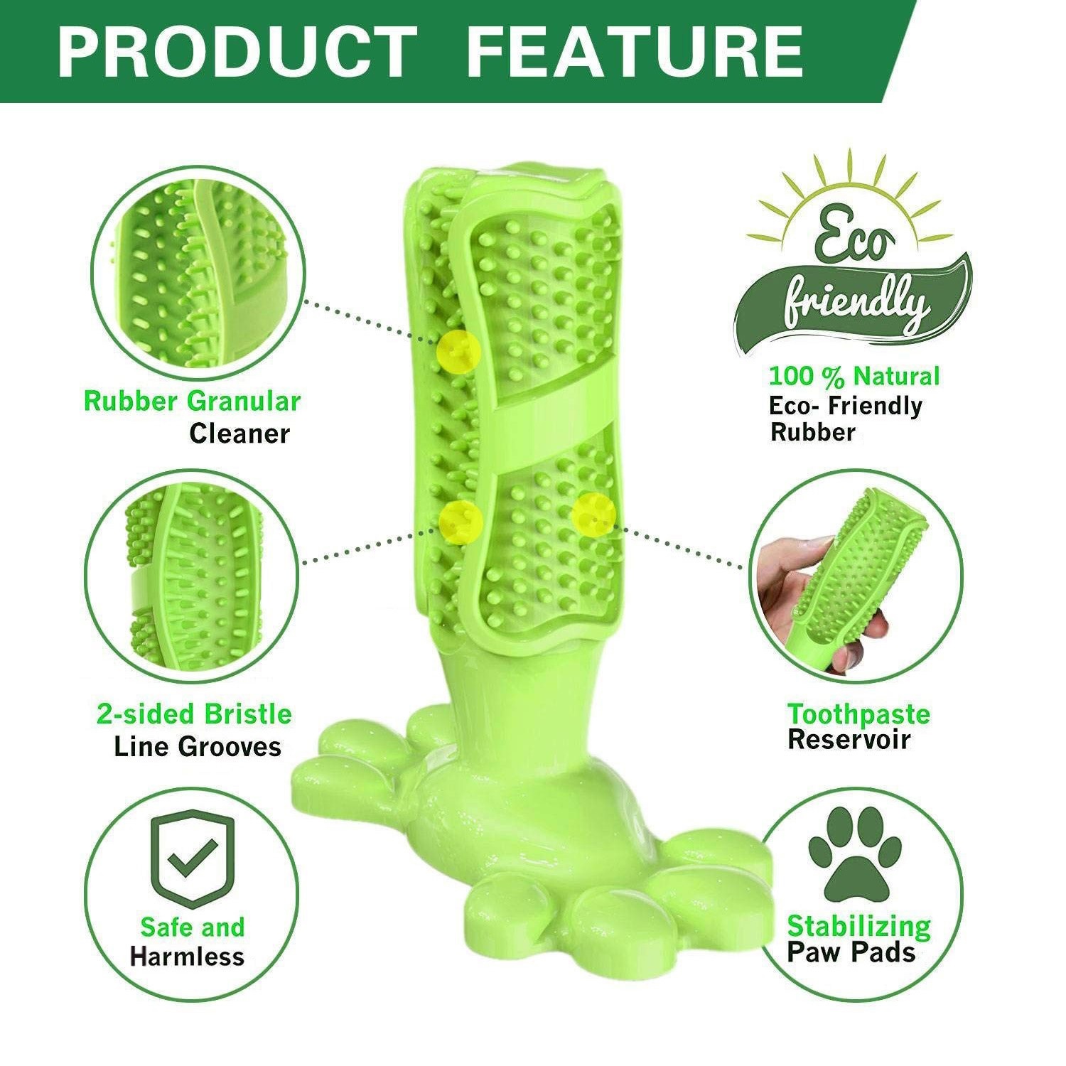 Dog Toothbrush Stick Chew Toys Tough Interactive Toy for Aggressive Chewers