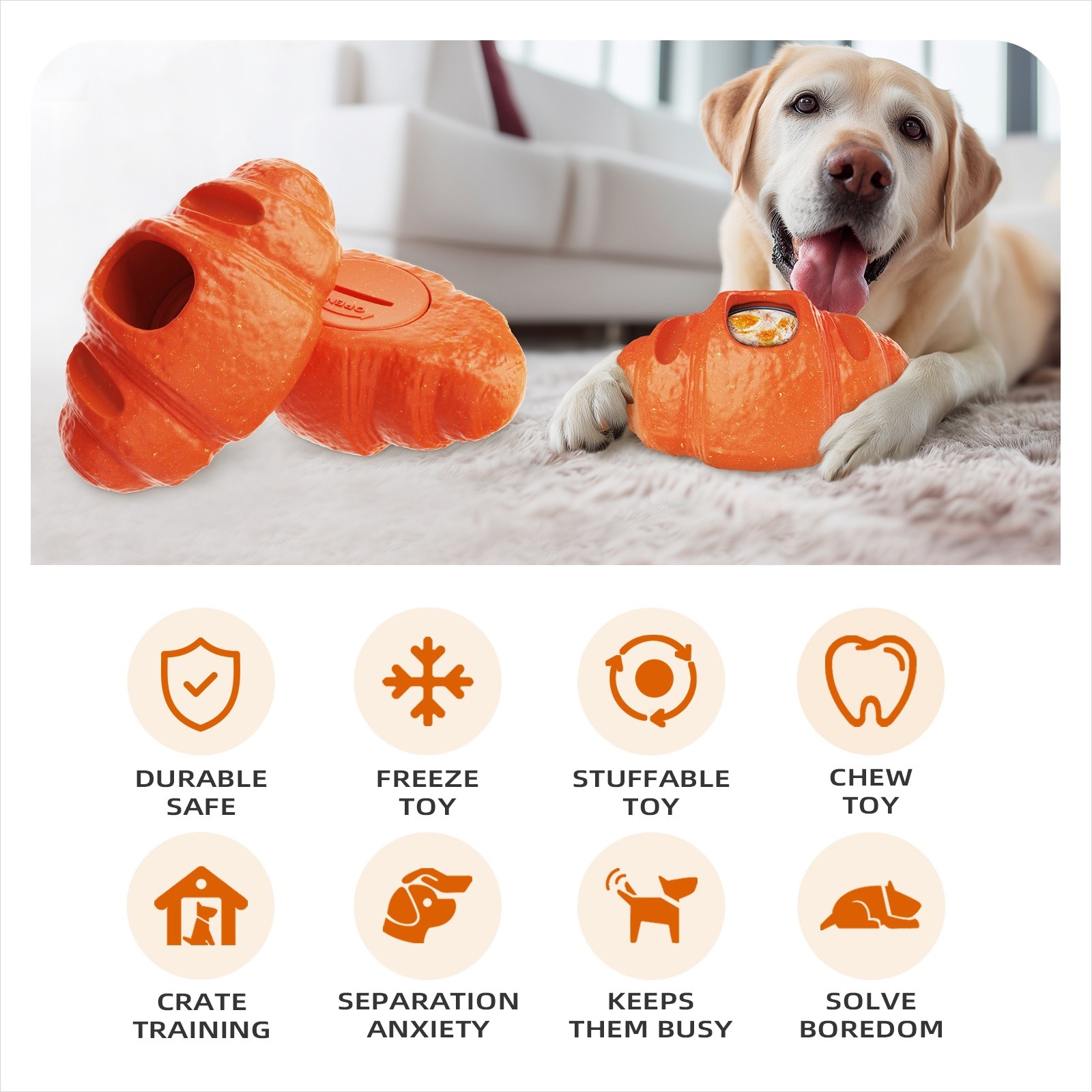 Durable Dog Chew Croissant Toys for Aggressive Chewers