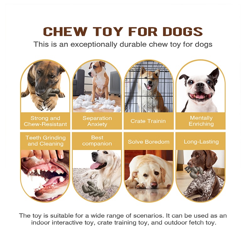 Boston lobster Dog Chew Toy Durable Rubber Teething Toys with Bacon Flavor for Large Breeds