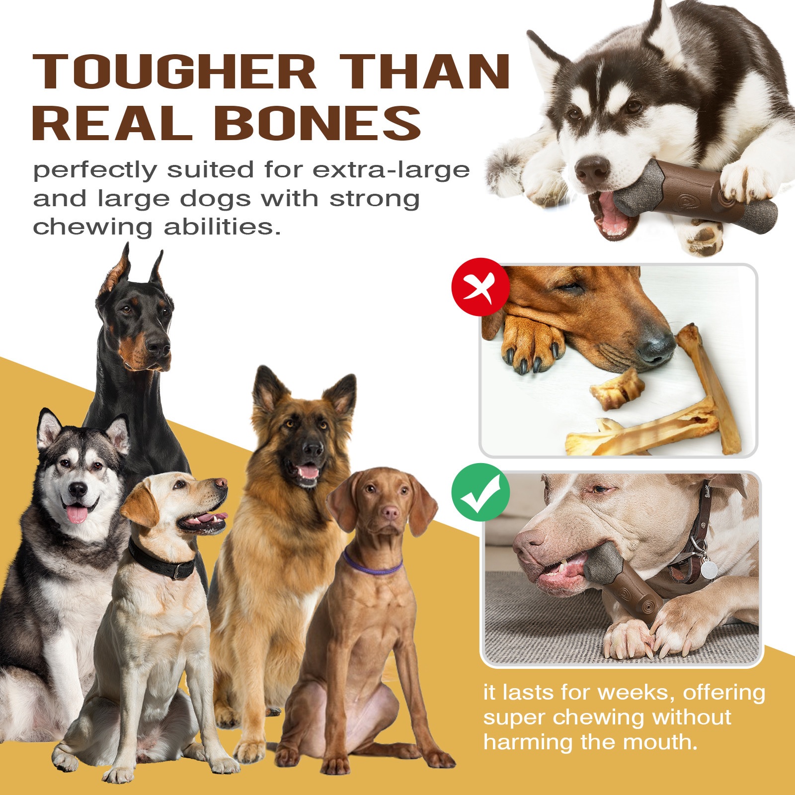 Squeaky Branch Dog Chew Toy for Aggressive Chewers