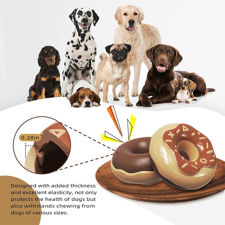 Donut Squeaky Dog Toy for Aggressive Chewers