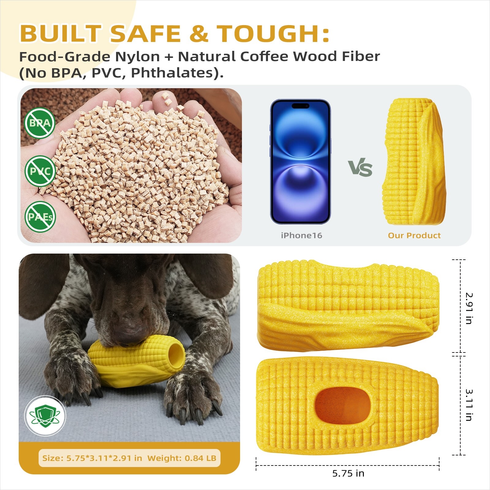 Corn Mold Cups Dog Enrichment Chew Toy for Aggressive Chewers
