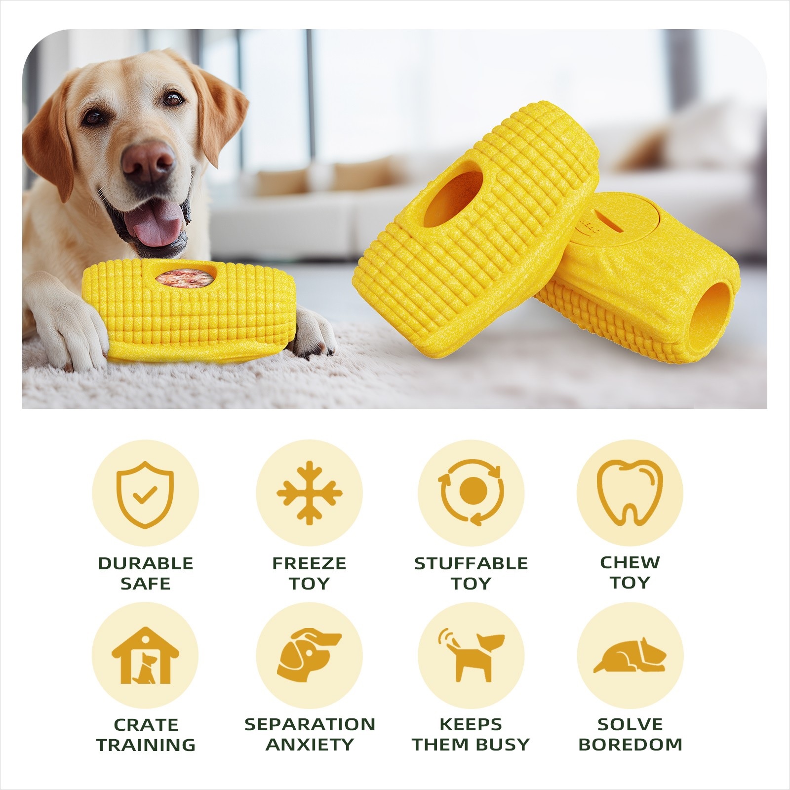 Corn Mold Cups Dog Enrichment Chew Toy for Aggressive Chewers