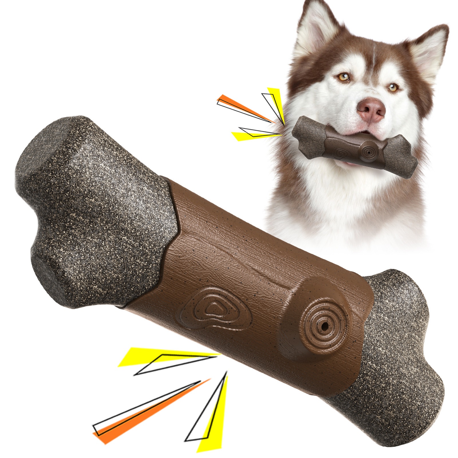 Squeaky Branch Dog Chew Toy for Aggressive Chewers